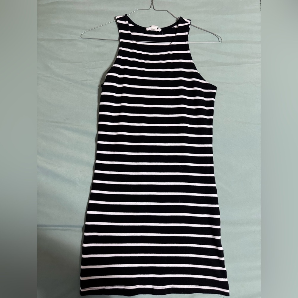 Forever 21 Black and White Striped Tank Mini Dress